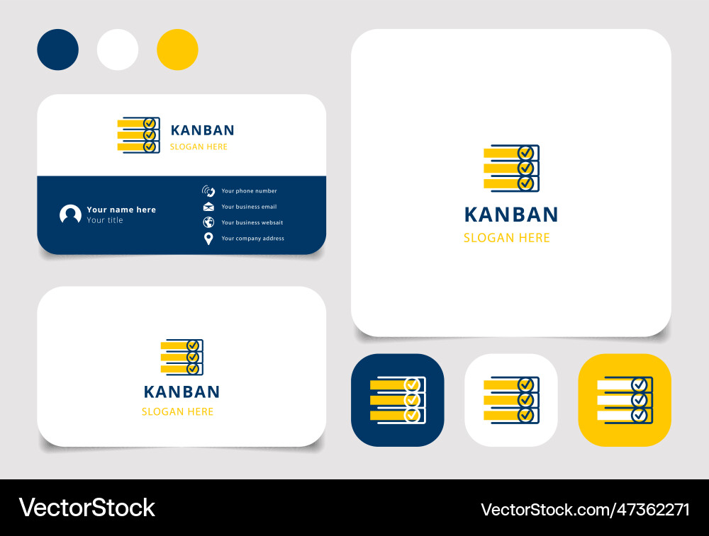 Kanban logo design with editable slogan branding Kanban logo design with editable slogan branding vector image