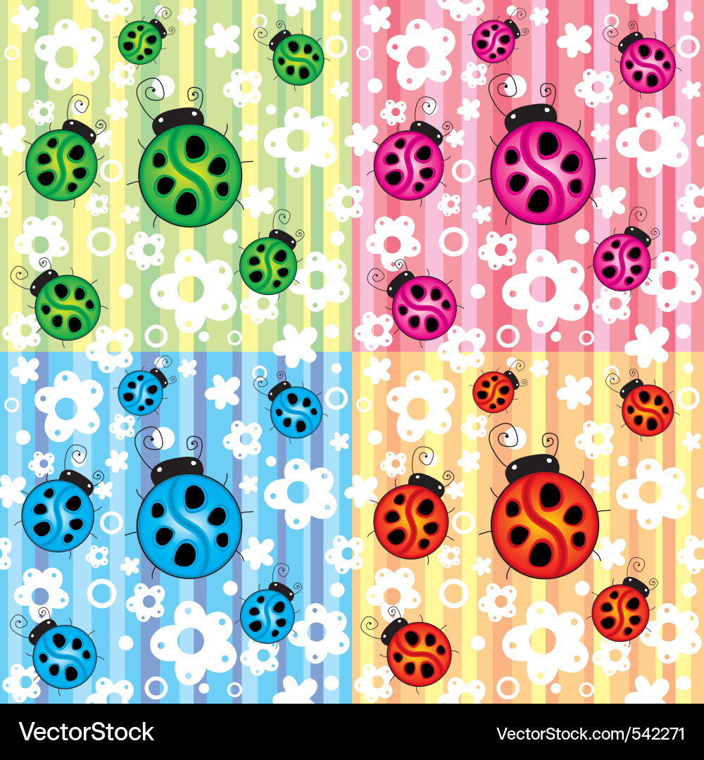 Ladybird Pattern Seamless vector image
