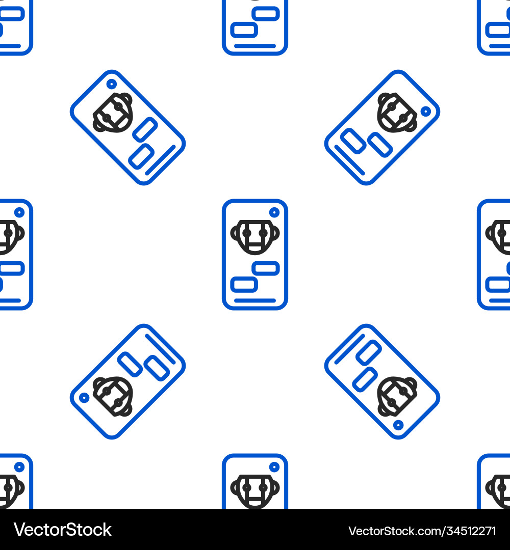 Line bot icon isolated seamless pattern on white Line bot icon isolated seamless pattern on white vector image