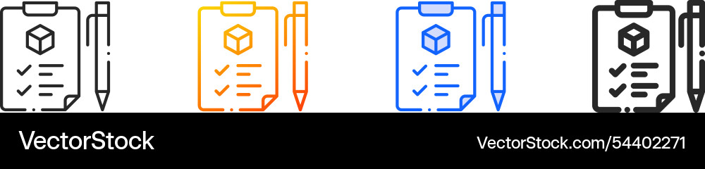 Packing list iconthin linear gradient blue stroke Packing list iconthin linear gradient blue stroke vector image