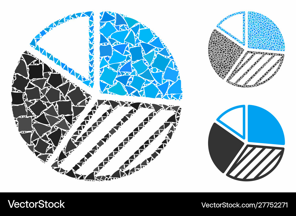 Pie chart composition icon bumpy items Vector Image