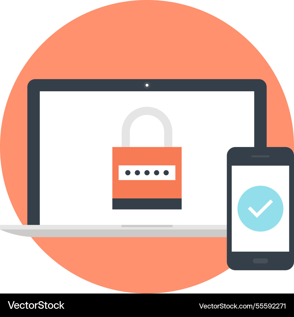 Security flat web icon Royalty Free Vector Image