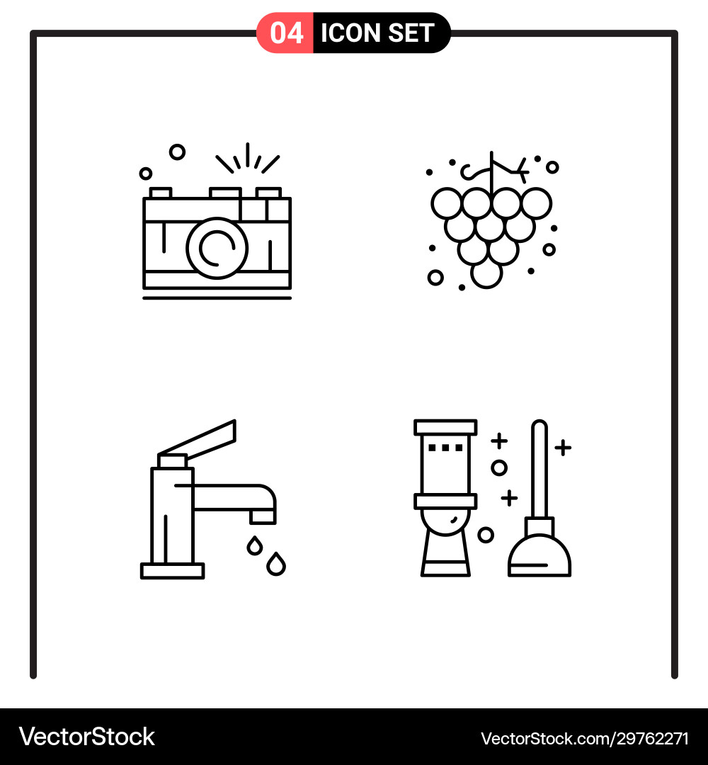 Set 4 line style icons for web and mobile Vector Image