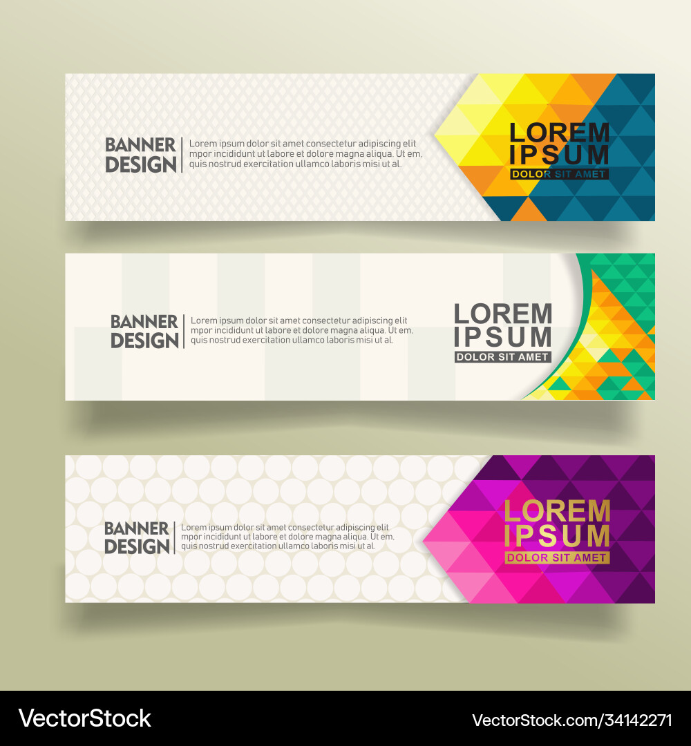 Set abstract banner template design with triangle Set abstract banner template design with triangle vector image
