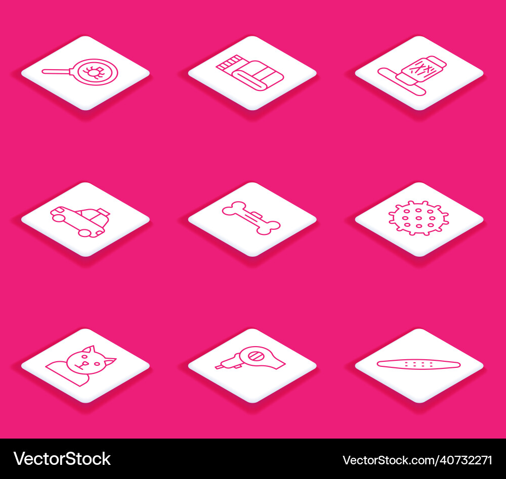 Set line flea search towel stack cat scratching Set line flea search towel stack cat scratching Vector Image