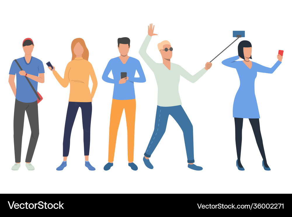Set smartphone users Set smartphone users vector image