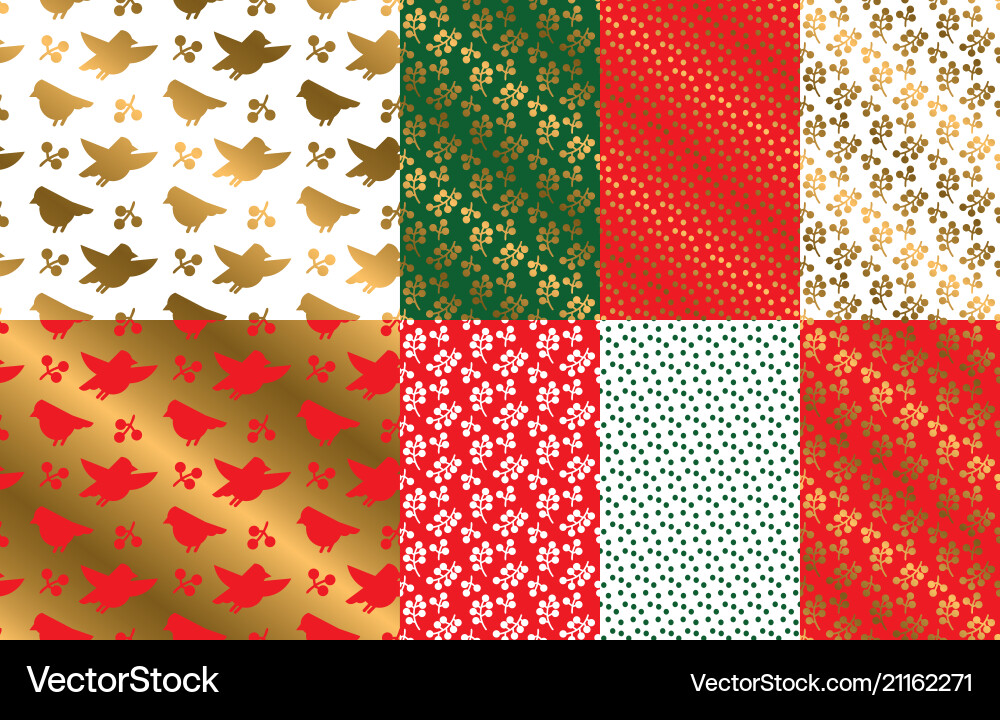 Simple geometric xmas repeatable pattern set Simple geometric xmas repeatable pattern set Vector Image