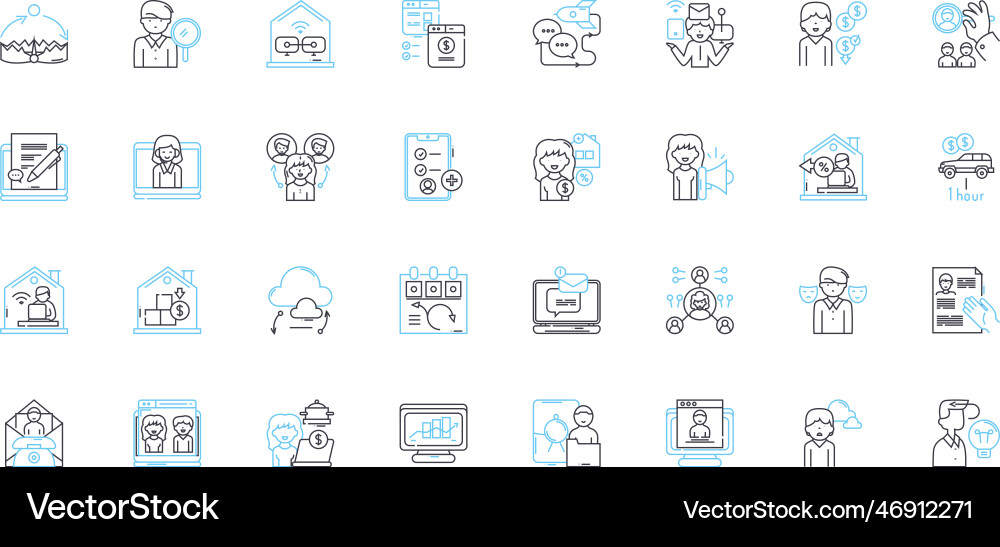 Skill enhancement linear icons set mastery Skill enhancement linear icons set mastery vector image