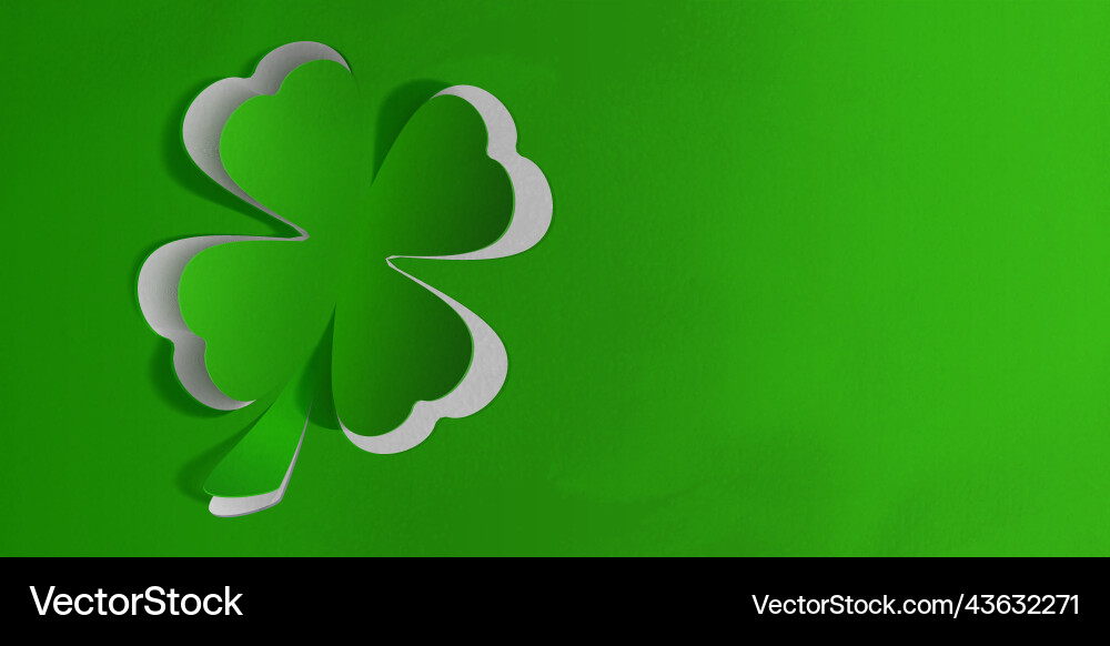 St patricks day background with clover paper Vector Image