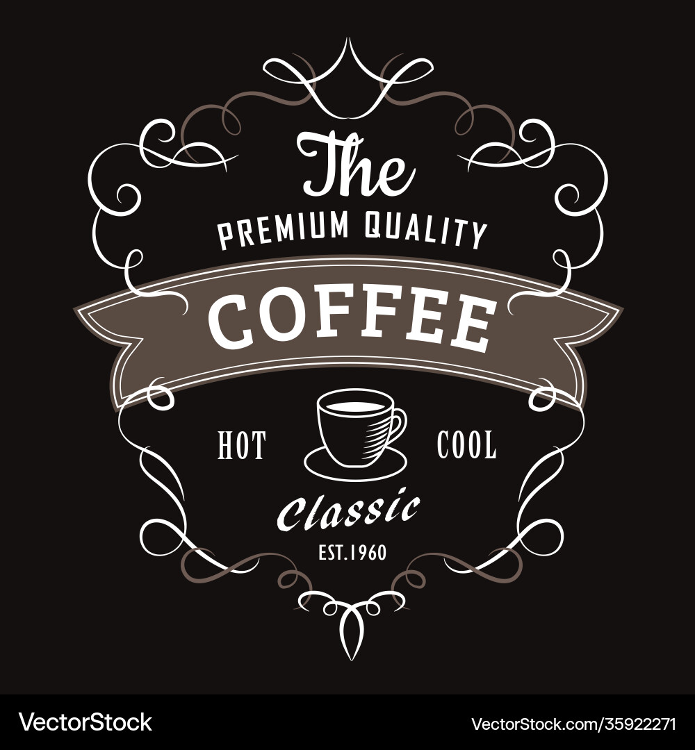 Vintage Flourish Coffee Banner vector image