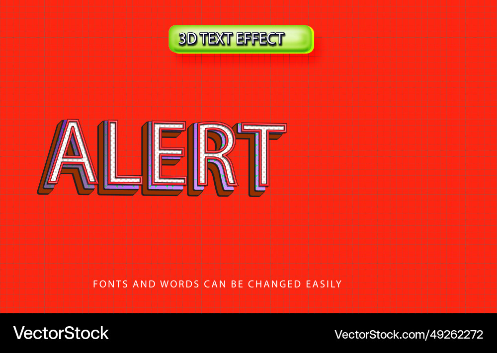 Alert warning red text effect style Vector Image