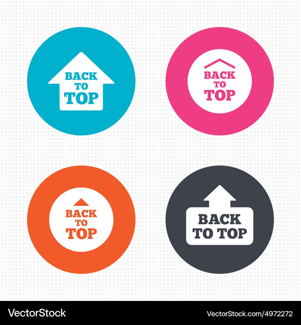Back to top signs scroll up with arrow vector image