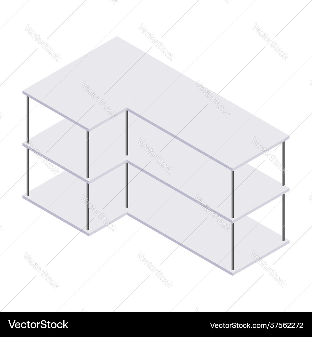 Bookshelf isometric - case and shelf for books Vector Image