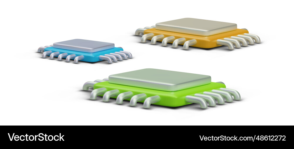 Central processing unit side view Central processing unit side view vector image