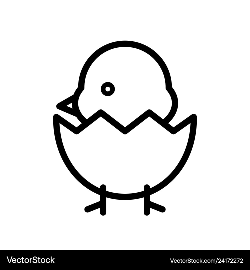 Cute Baby Chick Spring Icon Vector Image