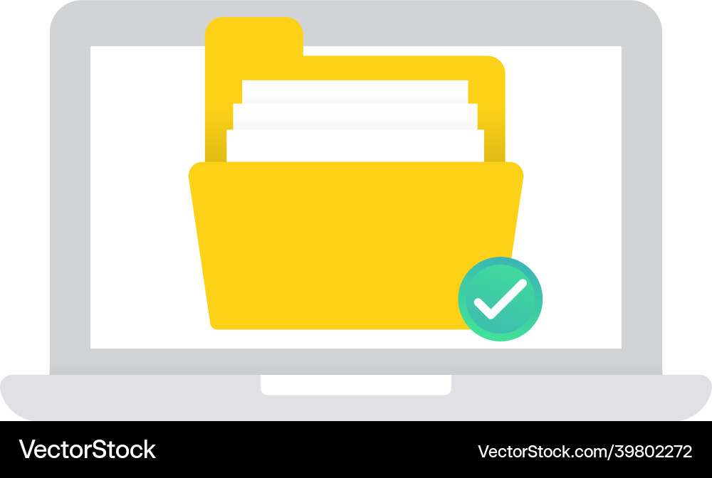 Document file folder icon on computer Vector Image