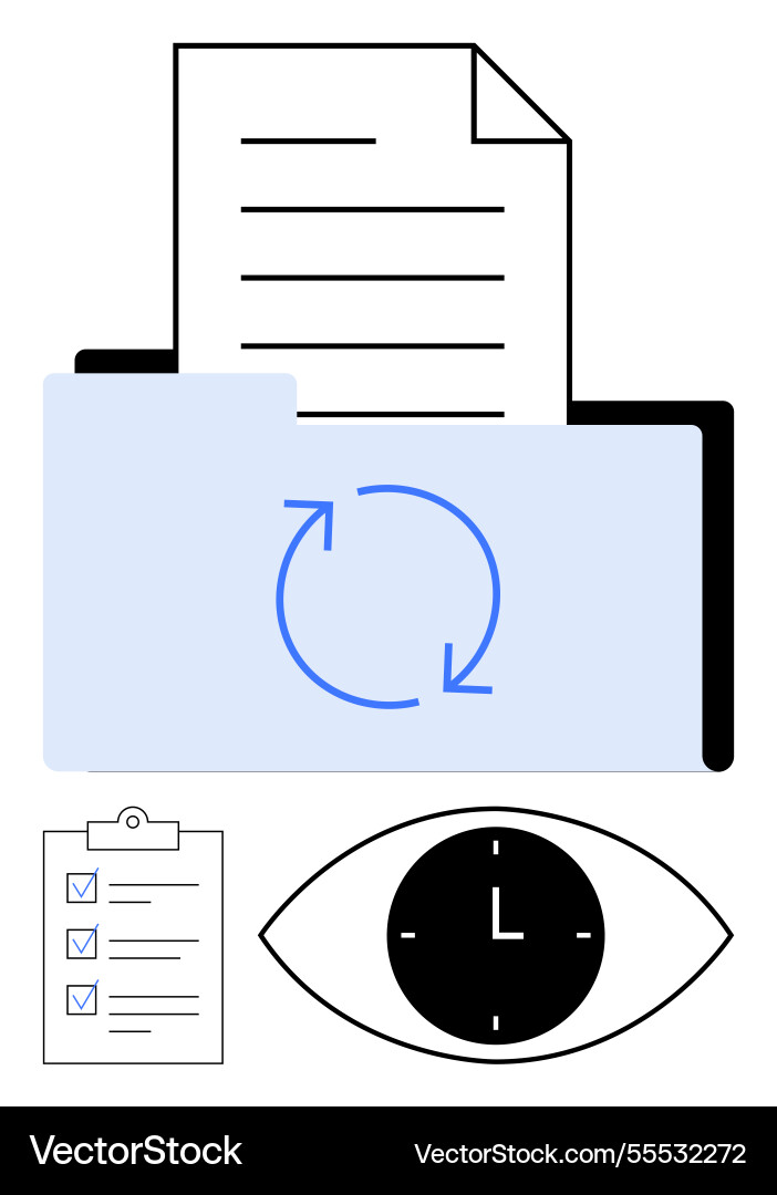 Document management with file folder Document management with file folder vector image