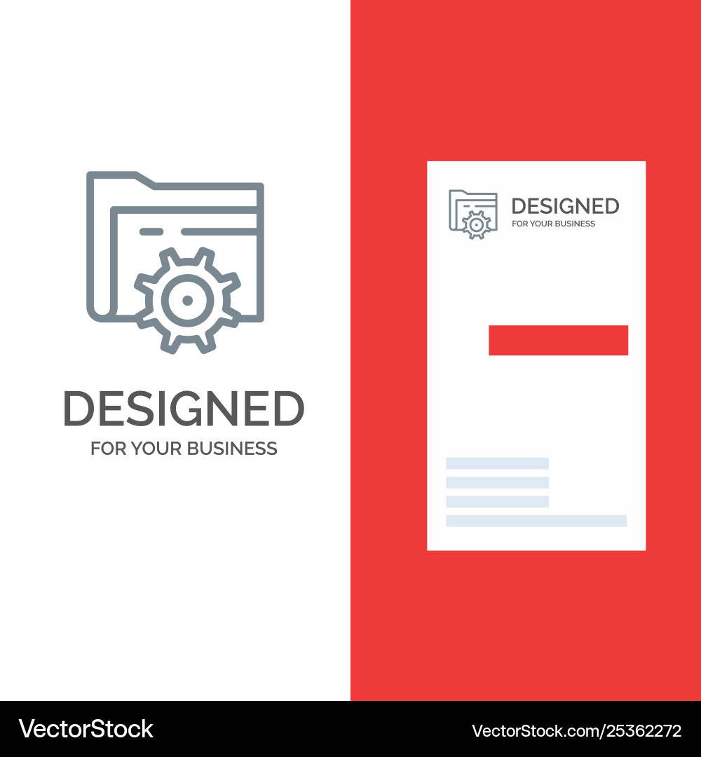 Folder setting gear computing grey logo design Folder setting gear computing grey logo design vector image