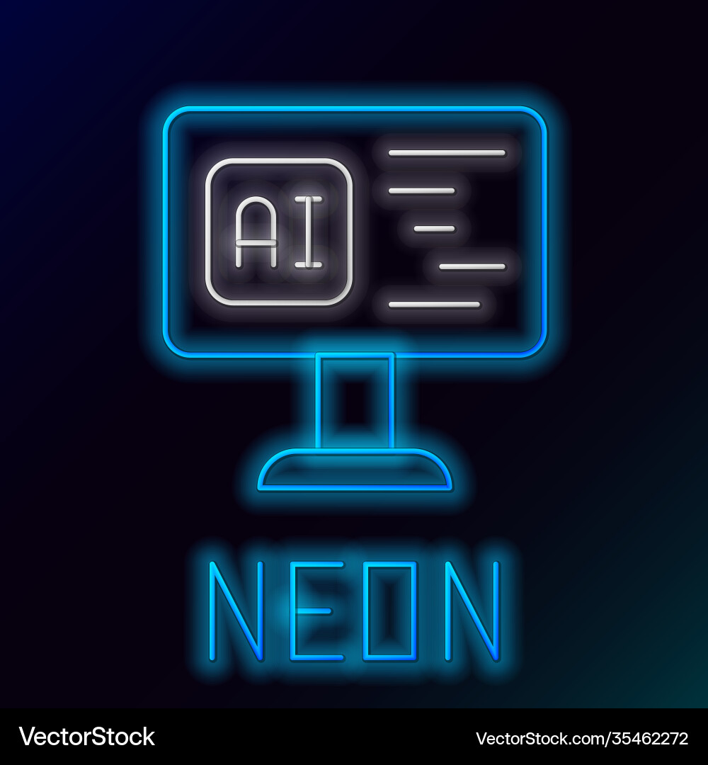 Glowing neon line software web developer Glowing neon line software web developer vector image