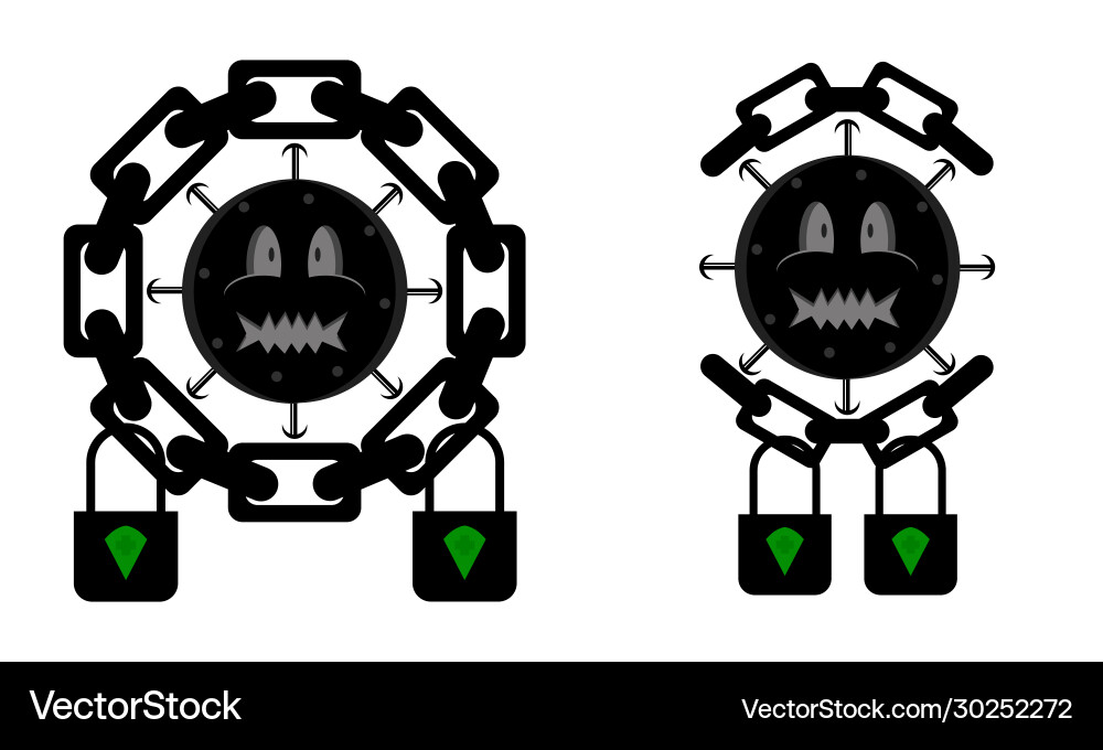 Locking viruses with locks Locking viruses with locks Vector Image