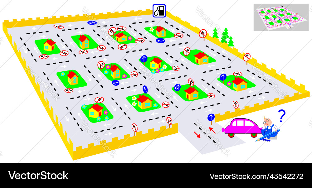 Logic puzzle game with labyrinth find the way Logic puzzle game with labyrinth find the way vector image