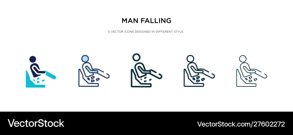 Man falling icon in different style two colored Man falling icon in different style two colored vector image