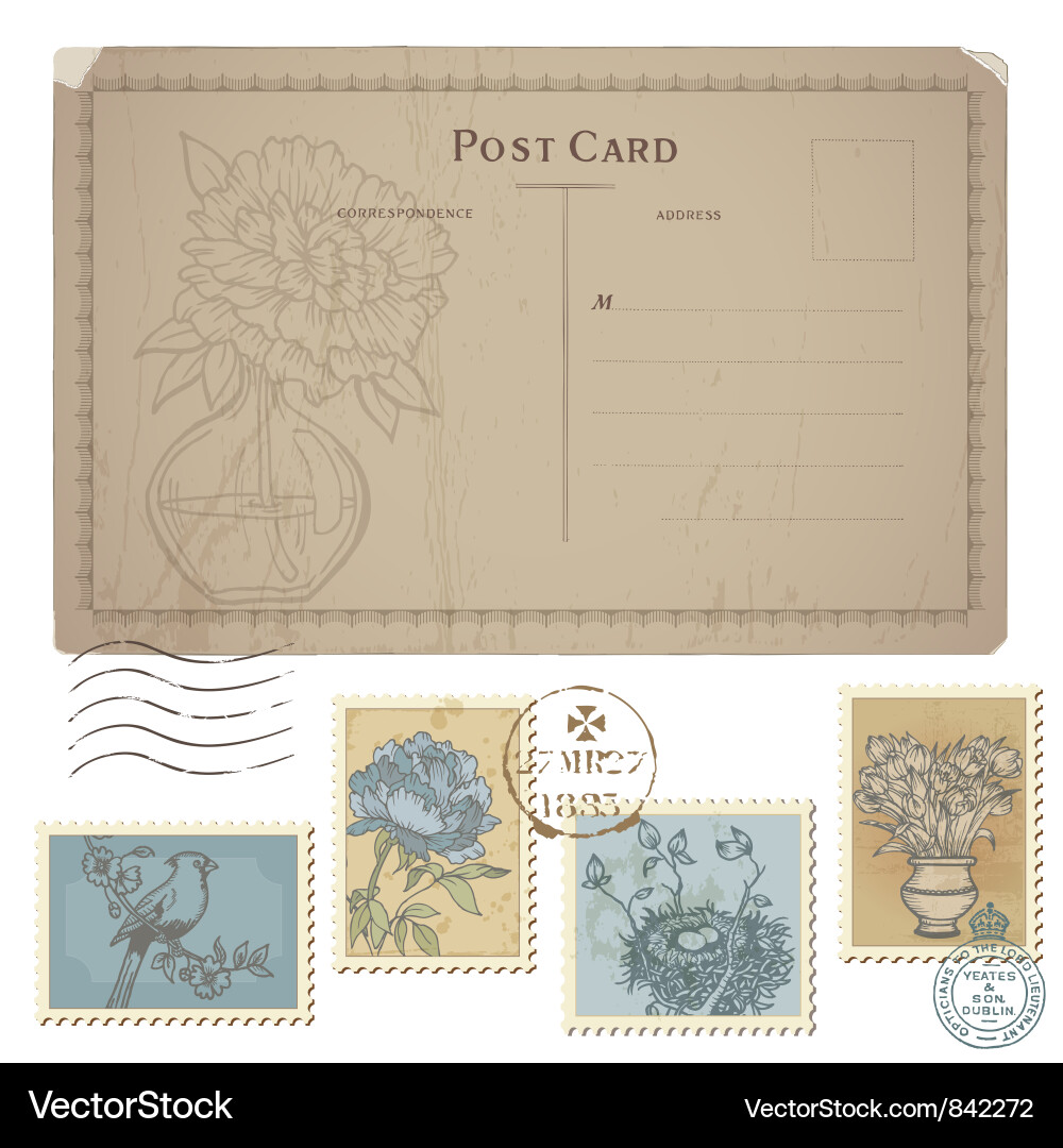Neue Postkarte Set Vektorbild
