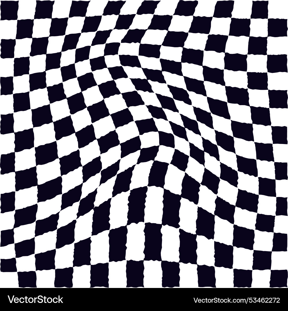 Psychedelic checkerboard pattern Psychedelic checkerboard pattern vector image