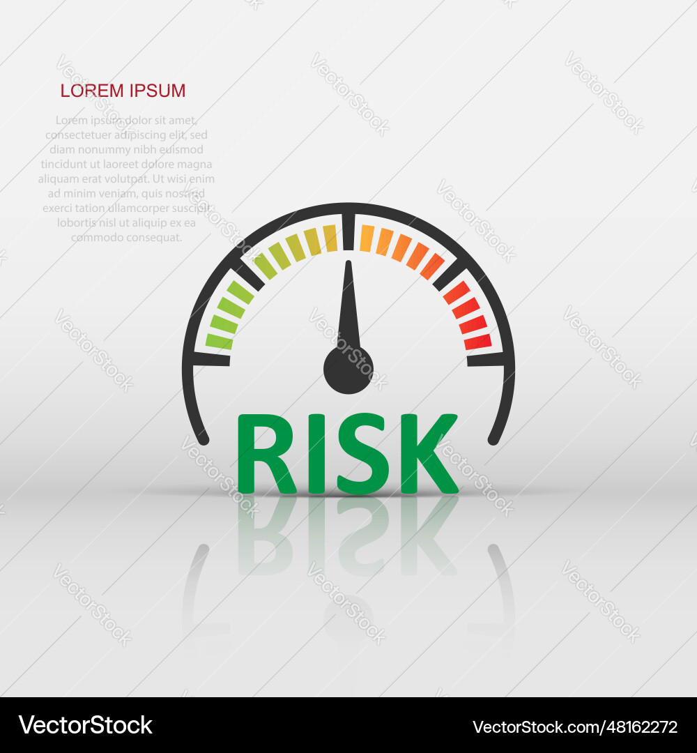 Risk meter icon in flat style rating indicator Vector Image