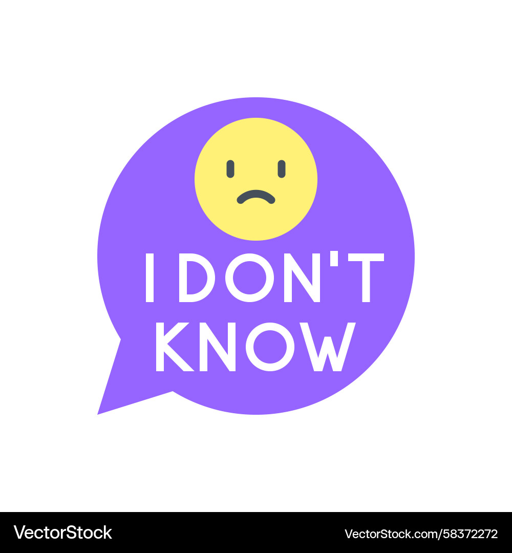 Sad Bubble Question Mark Badge Vector Image