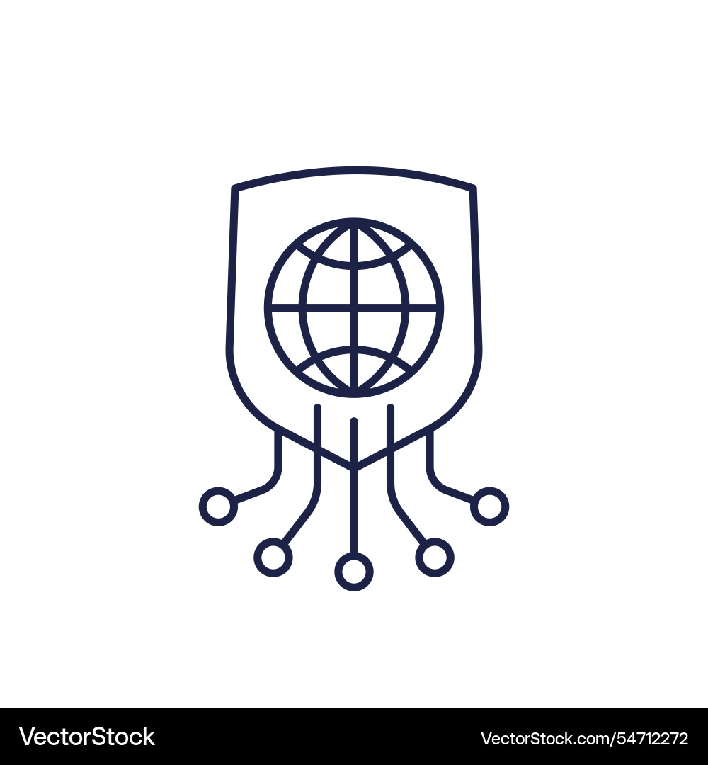 Secure network icon online security line vector image