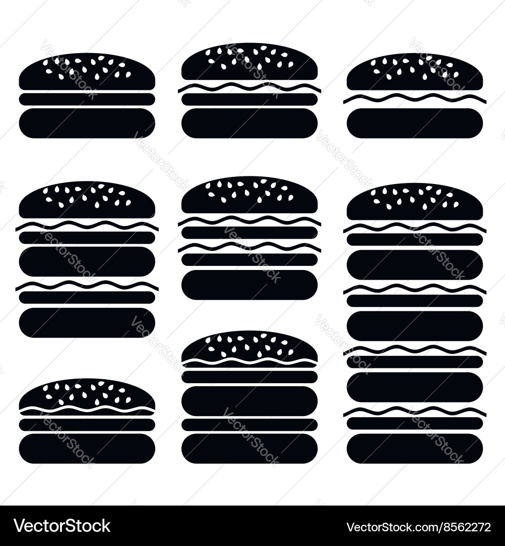 Set of different hamburger icons Vector Image