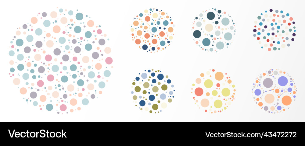 Set of random dots pastel colors pattern circles Vector Image
