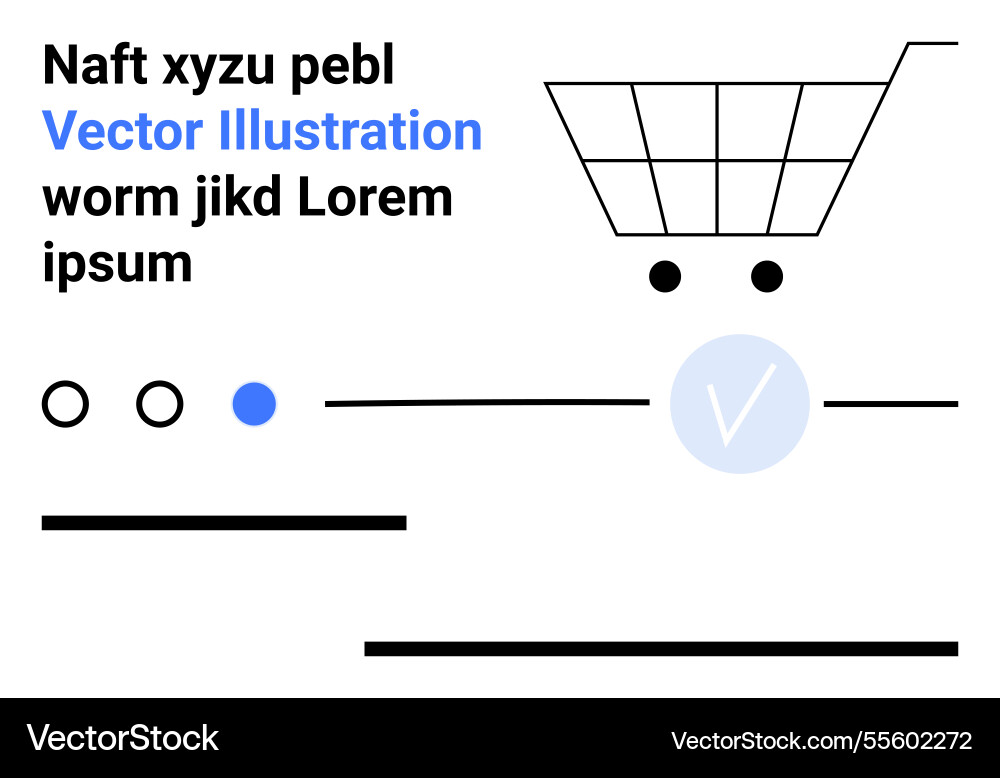 Shopping cart and checkmark with text elements Shopping cart and checkmark with text elements vector image