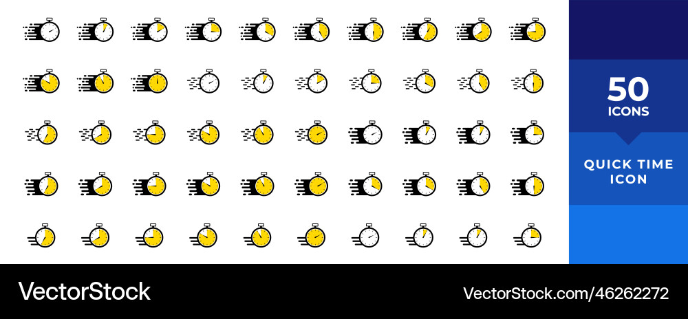 Timer icons set quick time or deadline icon Timer icons set quick time or deadline icon vector image