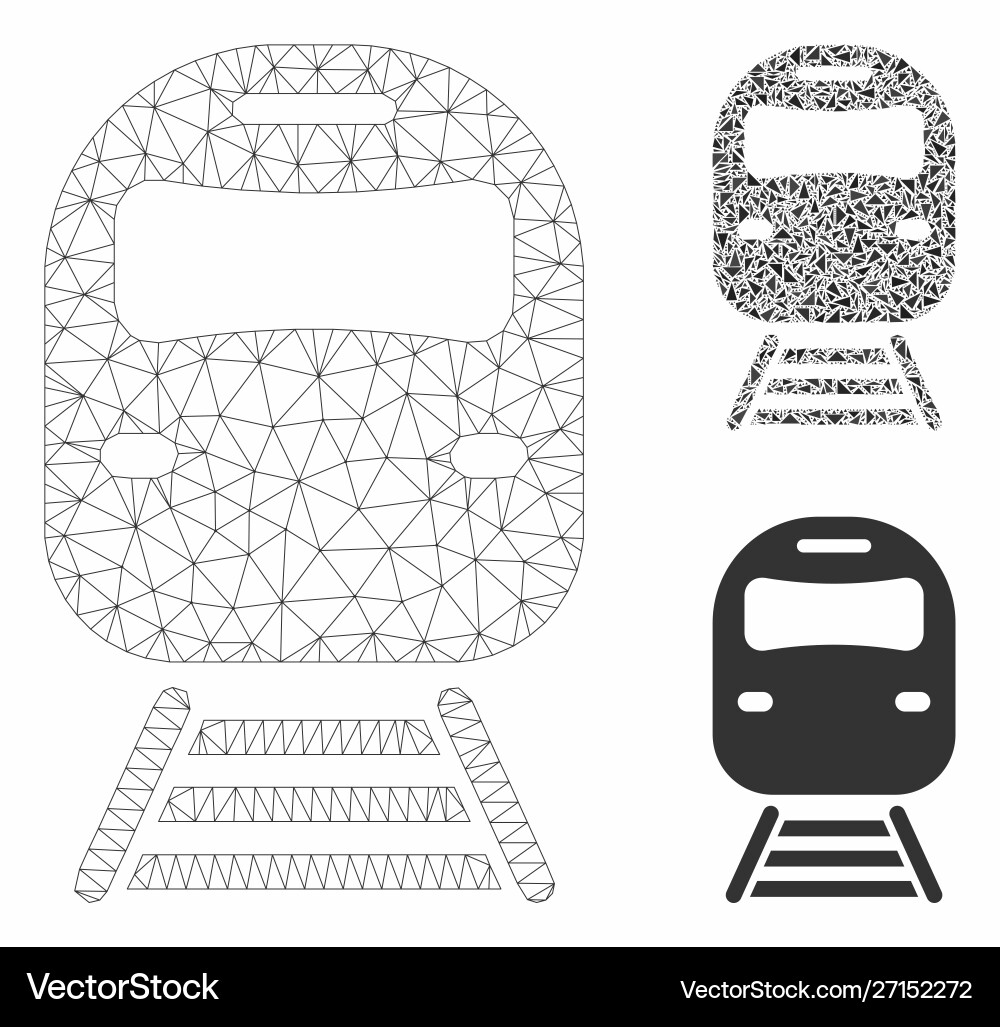 Train mesh 2d model and triangle mosaic Train mesh 2d model and triangle mosaic vector image