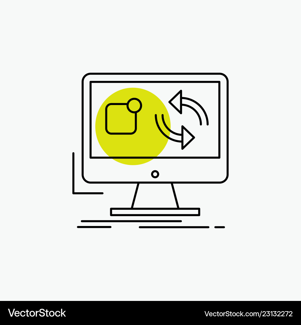 Update app application install sync line icon Update app application install sync line icon Vector Image