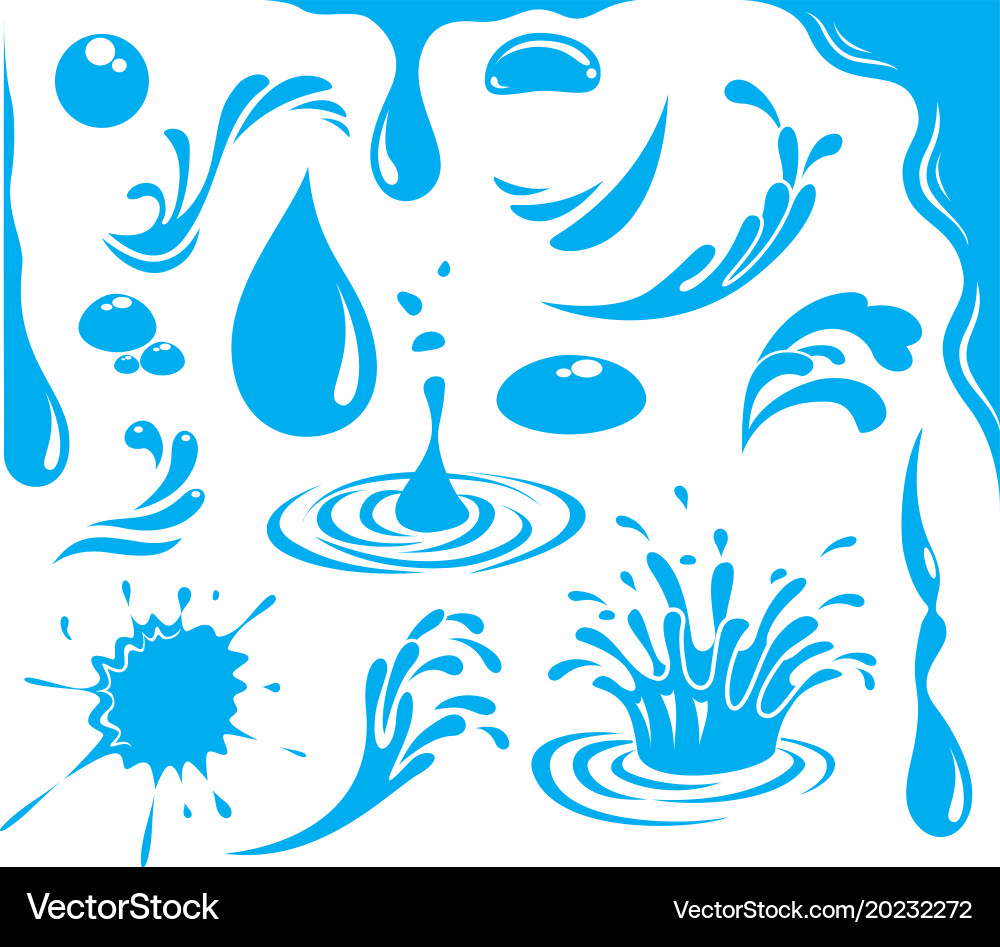 Water Drop Icon Collection vector image