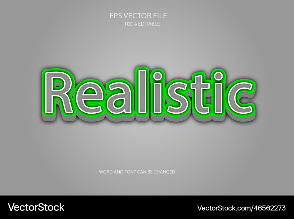 3d realistic editable text style effect vector image