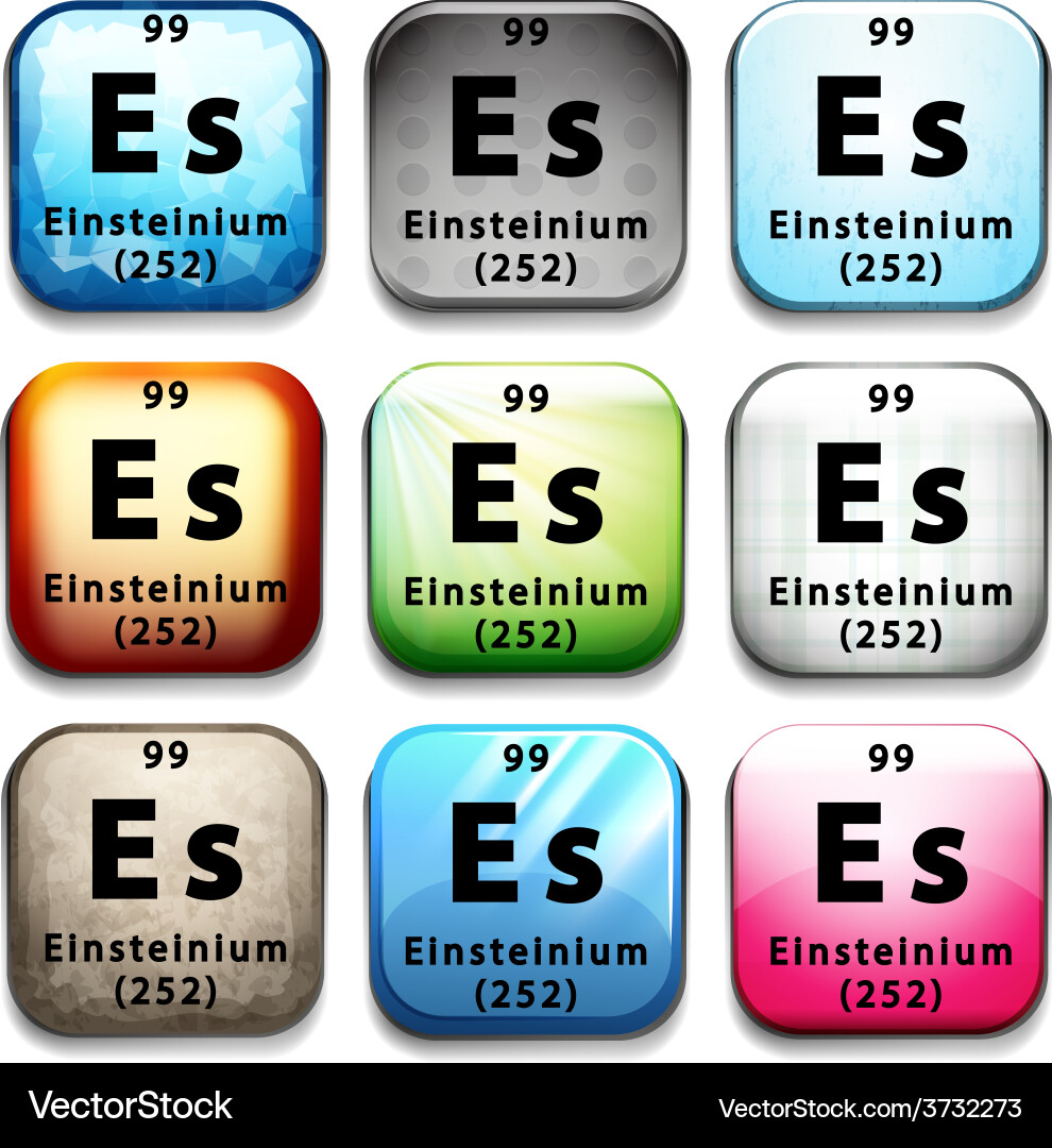 A button showing the element einsteinium vector image