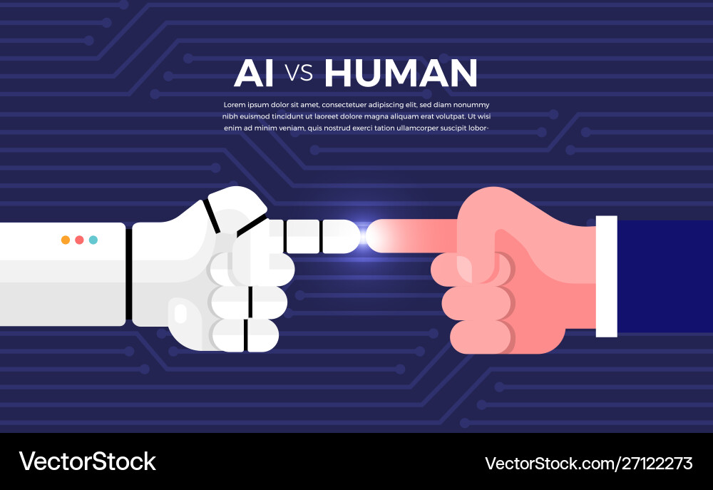 Ai Vs Human Royalty Free Vector Image Vectorstock Ai Vs Human Royalty Free Vector Image Vectorstock