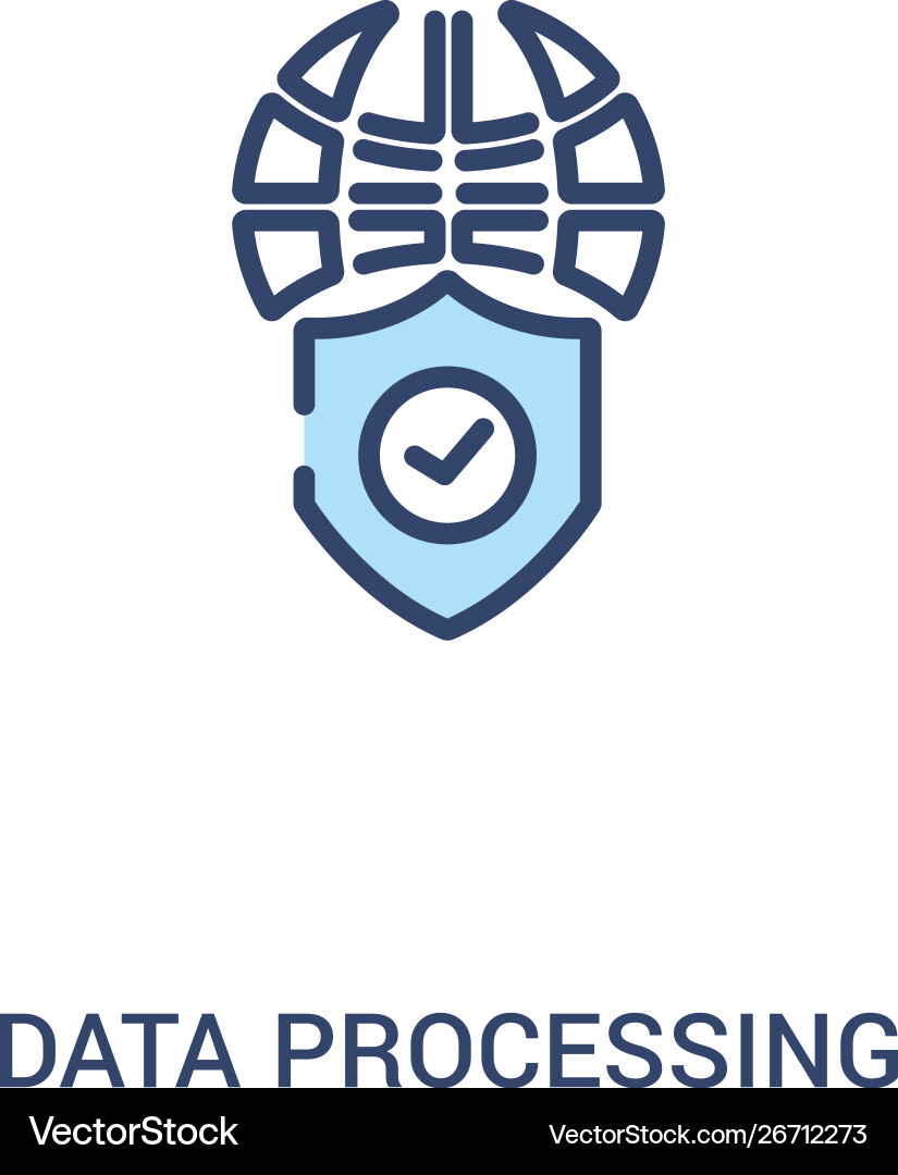 Data processing concept 2 colored icon simple Data processing concept 2 colored icon simple vector image