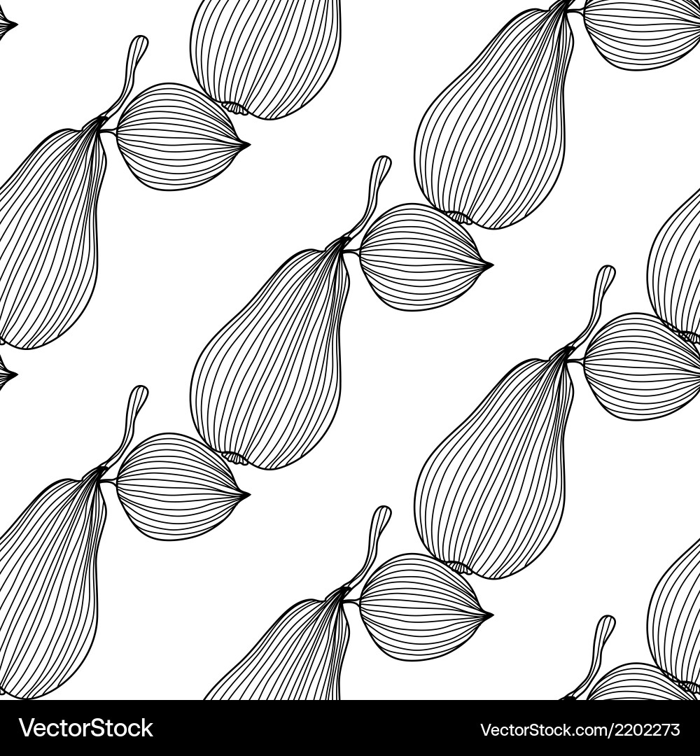 Elegant Pear Seamless Pattern Vector Image