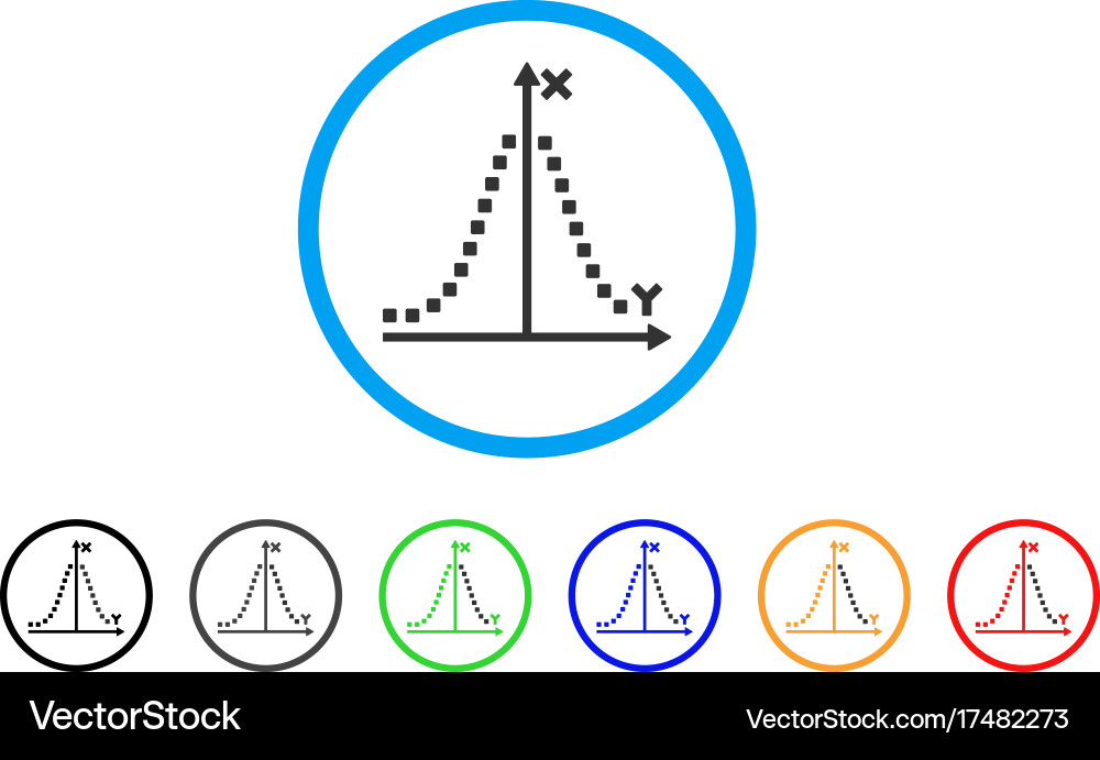 Gauss plot rounded icon Vector Image