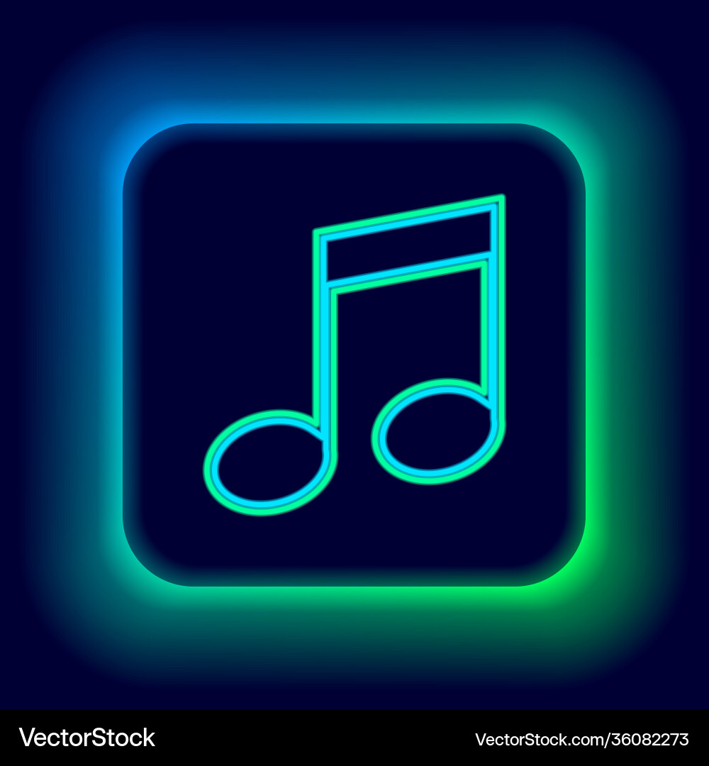 Glowing neon line music note tone icon isolated Glowing neon line music note tone icon isolated vector image