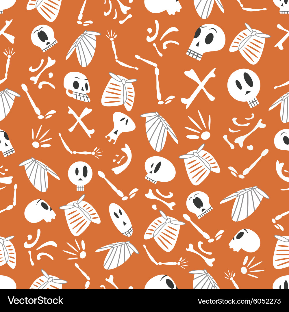 Halloween Skeleton Pattern Vector Image