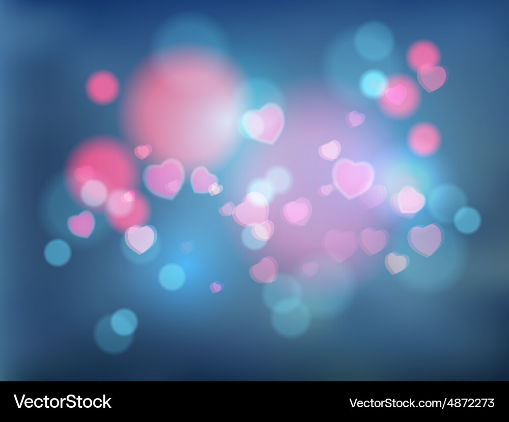 Heart and bokeh abstract background vector image