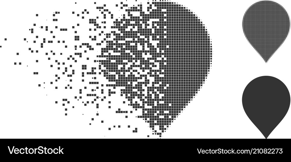 Map marker decomposed pixel halftone icon Map marker decomposed pixel halftone icon Vector Image