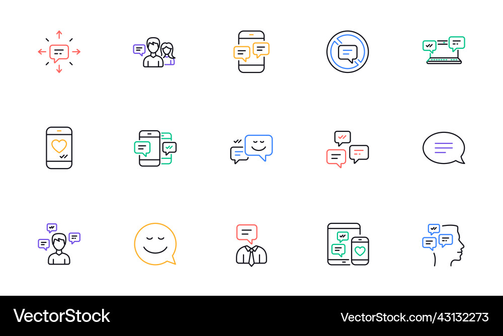 Message and communication icons group chat Vector Image