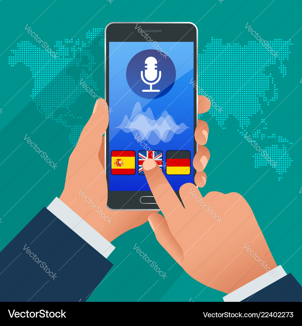 Online voice translator and learning languages Online voice translator and learning languages vector image